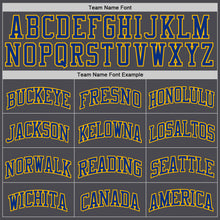 Load image into Gallery viewer, Custom Steel Gray Royal-Gold Authentic Basketball Jersey
