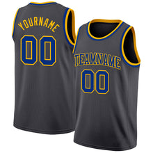 Load image into Gallery viewer, Custom Steel Gray Royal-Gold Authentic Basketball Jersey