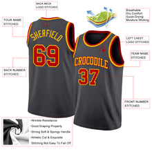 Load image into Gallery viewer, Custom Steel Gray Red-Gold Authentic Basketball Jersey