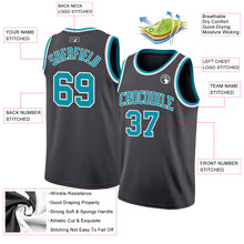 Load image into Gallery viewer, Custom Steel Gray Teal-White Authentic Basketball Jersey