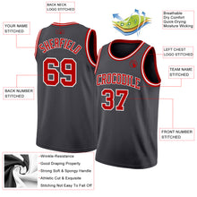 Load image into Gallery viewer, Custom Steel Gray Red-White Authentic Basketball Jersey