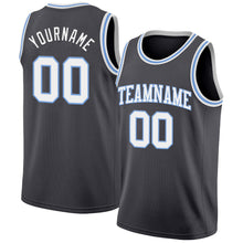 Load image into Gallery viewer, Custom Steel Gray White-Light Blue Authentic Basketball Jersey