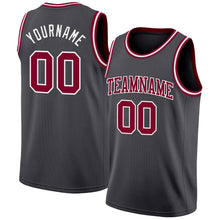 Load image into Gallery viewer, Custom Steel Gray Maroon-White Authentic Basketball Jersey