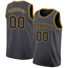 Load image into Gallery viewer, Custom Steel Gray Black-Old Gold Authentic Basketball Jersey