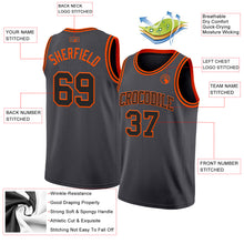 Load image into Gallery viewer, Custom Steel Gray Black-Orange Authentic Basketball Jersey