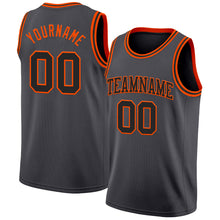 Load image into Gallery viewer, Custom Steel Gray Black-Orange Authentic Basketball Jersey