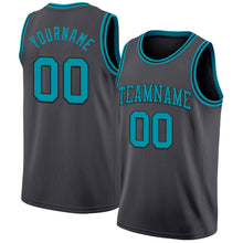 Load image into Gallery viewer, Custom Steel Gray Teal-Black Authentic Basketball Jersey