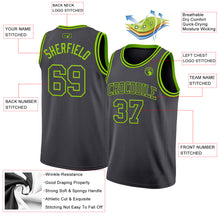 Load image into Gallery viewer, Custom Steel Gray Neon Green Authentic Basketball Jersey