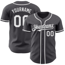 Load image into Gallery viewer, Custom Steel Gray White Authentic Baseball Jersey