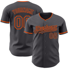 Load image into Gallery viewer, Custom Steel Gray Orange Authentic Baseball Jersey