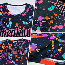 Load image into Gallery viewer, Custom Graffiti Pattern Black-Medium Pink 3D Expressive Splatter Performance T-Shirt