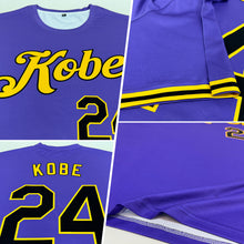 Load image into Gallery viewer, Custom Purple Black-Gold Performance T-Shirt