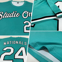 Load image into Gallery viewer, Custom Aqua White-Black Performance T-Shirt