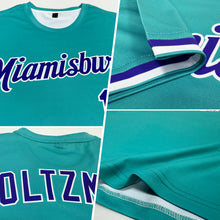 Load image into Gallery viewer, Custom Aqua Purple-White Performance T-Shirt