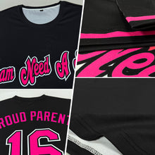 Load image into Gallery viewer, Custom Black Pink-White Performance T-Shirt