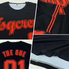 Load image into Gallery viewer, Custom Black Orange-Black Performance T-Shirt