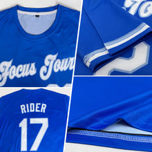 Load image into Gallery viewer, Custom Royal White-Light Blue Performance T-Shirt