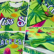 Load image into Gallery viewer, Custom Neon Yellow White-Royal 3D Pattern Design Hawaii Summer Fruit Performance T-Shirt