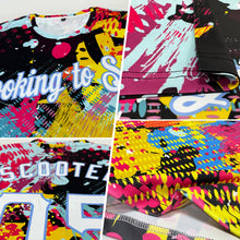 Load image into Gallery viewer, Custom Graffiti Bright Psychedelic Pattern White-Light Blue 3D Performance T-Shirt