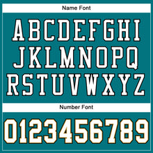 Load image into Gallery viewer, Custom Teal White Old Gold-Black Mesh Authentic Football Jersey