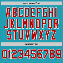 Load image into Gallery viewer, Custom Teal Red-White Mesh Authentic Throwback Baseball Jersey