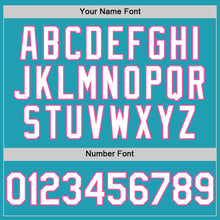 Load image into Gallery viewer, Custom Teal White-Pink Mesh Authentic Throwback Baseball Jersey
