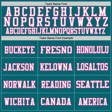 Load image into Gallery viewer, Custom Teal Pink-White Mesh Authentic Throwback Football Jersey