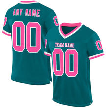 Load image into Gallery viewer, Custom Teal Pink-White Mesh Authentic Throwback Football Jersey