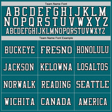 Load image into Gallery viewer, Custom Teal Black-White Mesh Authentic Throwback Football Jersey