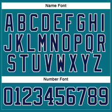Load image into Gallery viewer, Custom Teal Navy-White Hockey Lace Neck Jersey