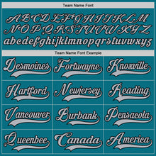 Load image into Gallery viewer, Custom Teal Gray-Black Hockey Lace Neck Jersey