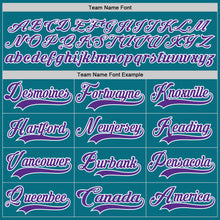 Load image into Gallery viewer, Custom Teal Purple-White Hockey Lace Neck Jersey