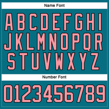 Load image into Gallery viewer, Custom Teal Medium Pink-Black Hockey Lace Neck Jersey