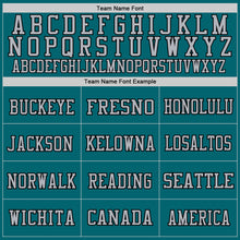 Load image into Gallery viewer, Custom Teal Gray-Black Mesh Authentic Throwback Football Jersey