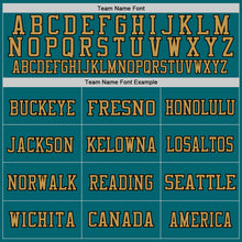 Load image into Gallery viewer, Custom Teal Black-Old Gold Mesh Authentic Throwback Football Jersey