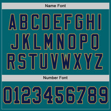 Load image into Gallery viewer, Custom Teal Navy-Old Gold Mesh Authentic Throwback Football Jersey