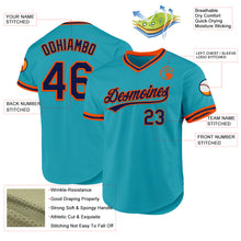 Load image into Gallery viewer, Custom Teal Navy-Orange Authentic Throwback Baseball Jersey