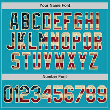 Load image into Gallery viewer, Custom Teal Vintage USA Flag Cream-Black Authentic Throwback Baseball Jersey