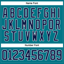 Load image into Gallery viewer, Custom Teal Navy-White Hockey Jersey