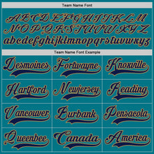 Load image into Gallery viewer, Custom Teal Navy-Old Gold Hockey Jersey