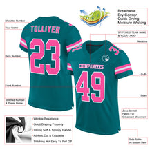 Load image into Gallery viewer, Custom Teal Pink-White Mesh Authentic Football Jersey