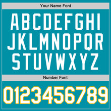 Load image into Gallery viewer, Custom Teal White-Gold Authentic Throwback Basketball Jersey