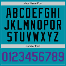 Load image into Gallery viewer, Custom Teal Purple-Black Authentic Throwback Basketball Jersey