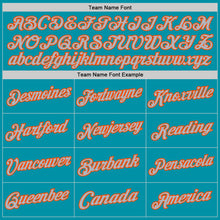 Load image into Gallery viewer, Custom Teal Orange-Gray Authentic Throwback Basketball Jersey