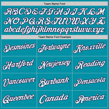 Load image into Gallery viewer, Custom Teal White-Navy Authentic Throwback Basketball Jersey