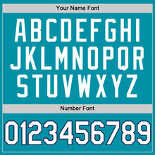 Load image into Gallery viewer, Custom Teal White-Navy Authentic Throwback Basketball Jersey