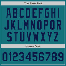Load image into Gallery viewer, Custom Teal Navy Authentic Baseball Jersey