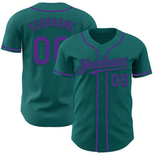 Load image into Gallery viewer, Custom Teal Purple Authentic Baseball Jersey