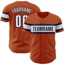 Load image into Gallery viewer, Custom Texas Orange White-Navy Authentic Baseball Jersey