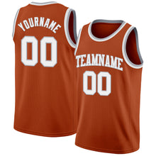 Load image into Gallery viewer, Custom Texas Orange White-Gray Authentic Basketball Jersey